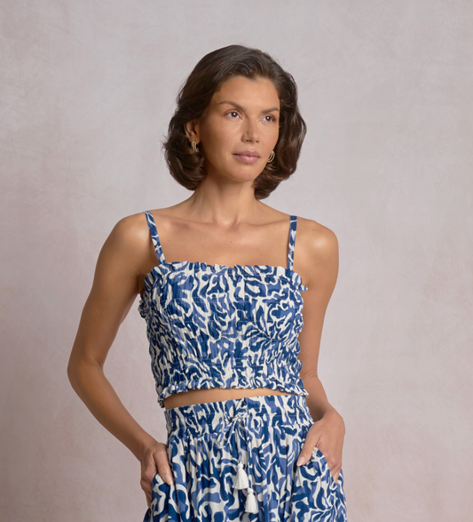 Blue Coralina Smock Top