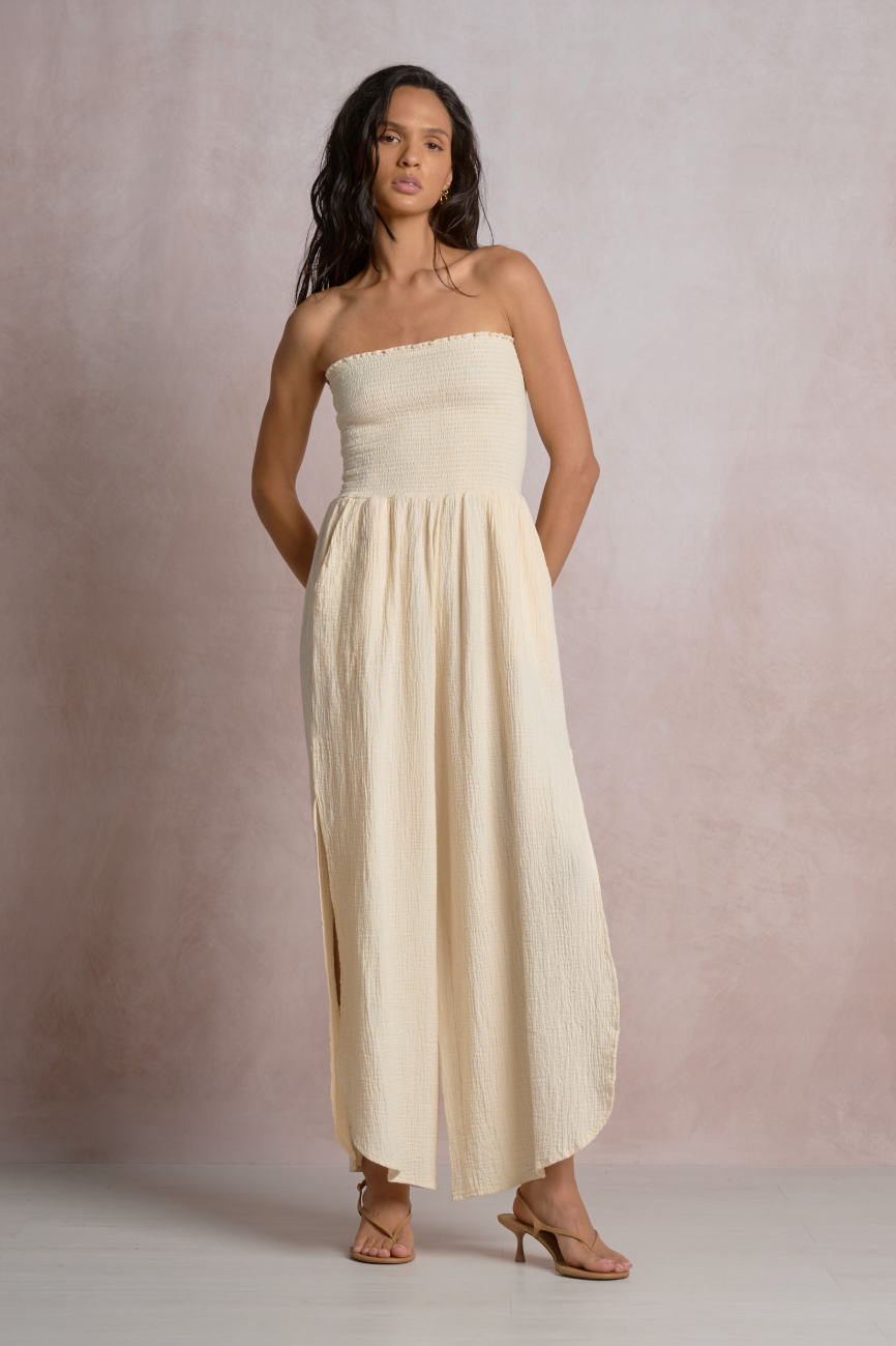 Strapless Smocked Jumper