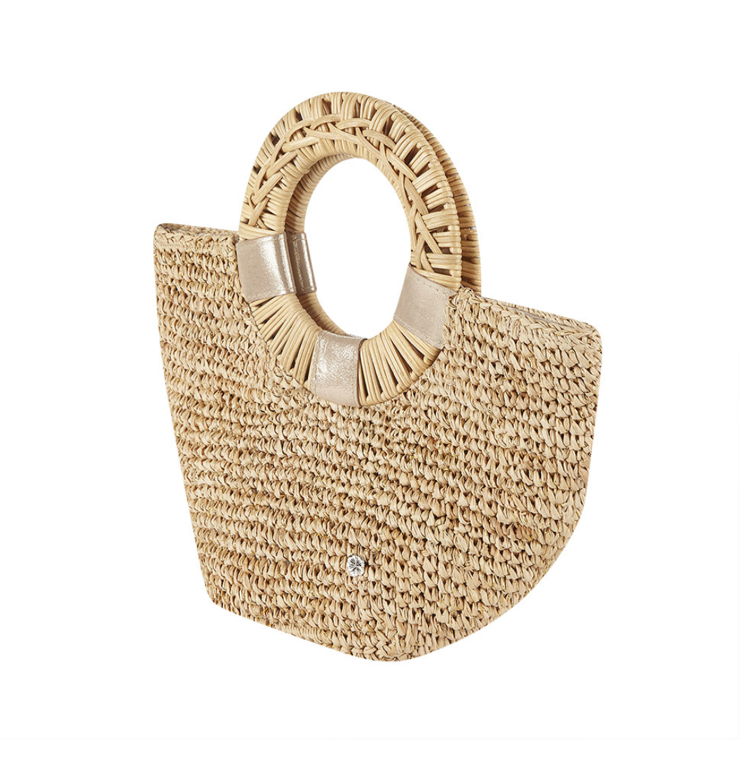 Gili - Natural/Gold Small Tote