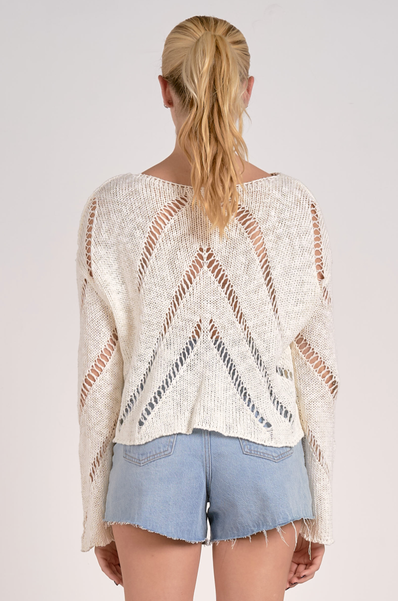 Sweater Scoop Cut Out Sweater
