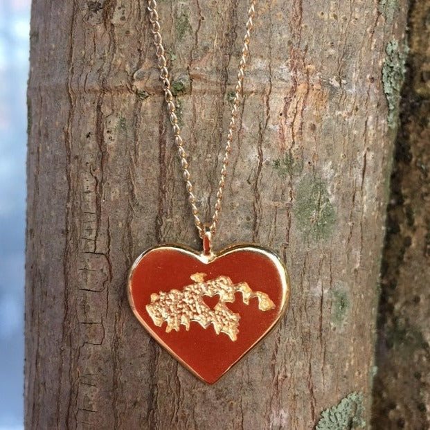 St. John Gold Plated Heart Necklace