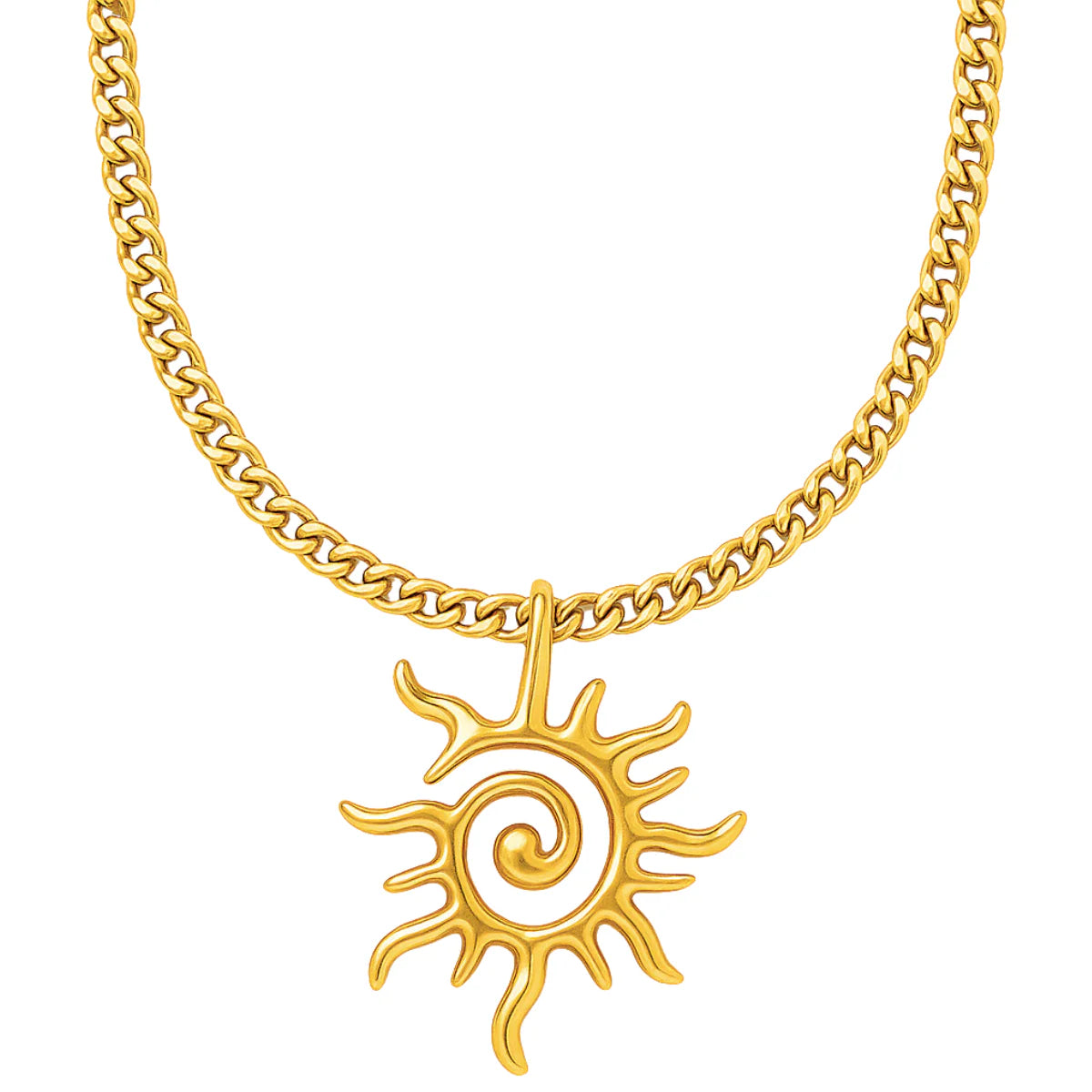 Danica Oversized Sun Pendant Necklace