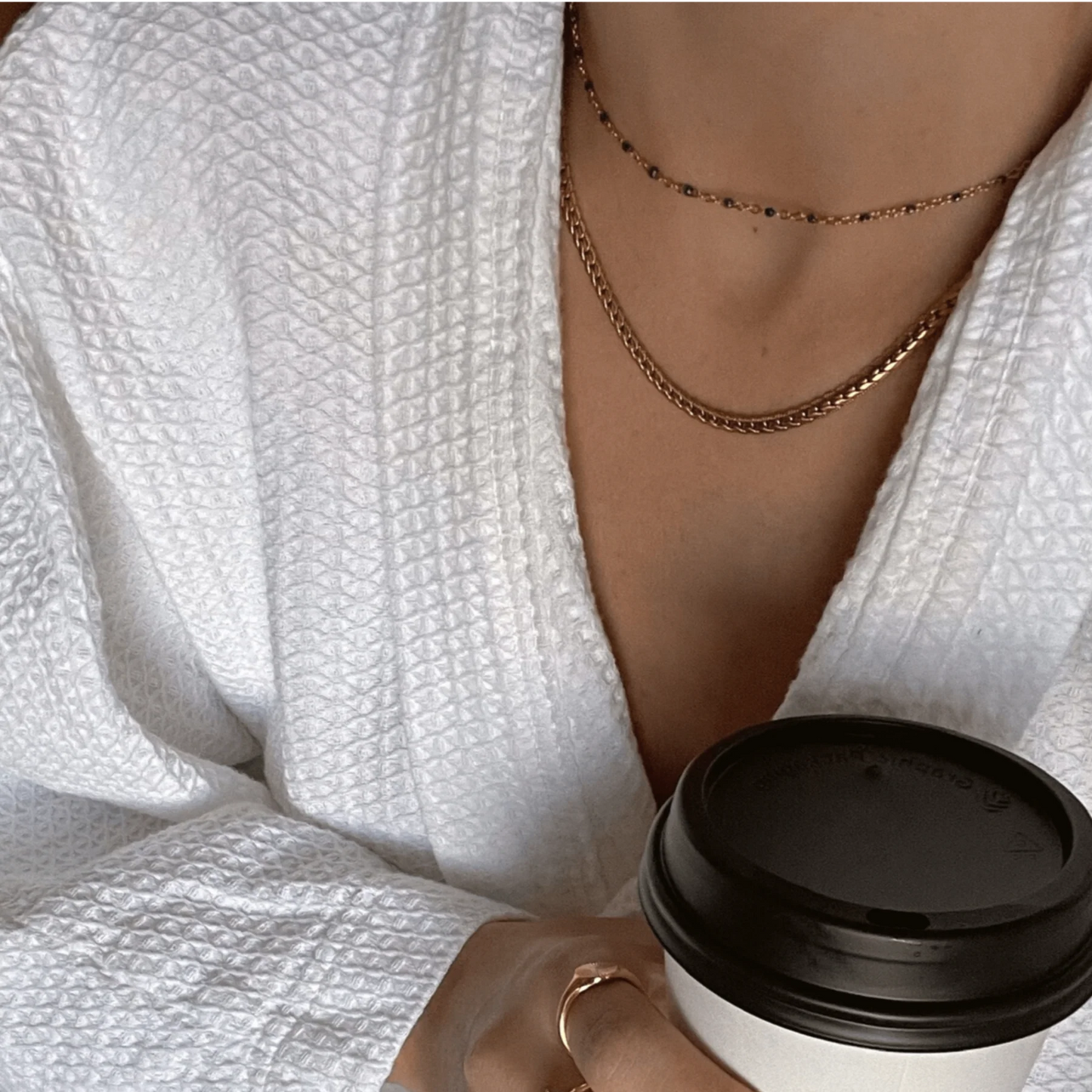 Evie Green Dainty Enamel Beaded Necklace