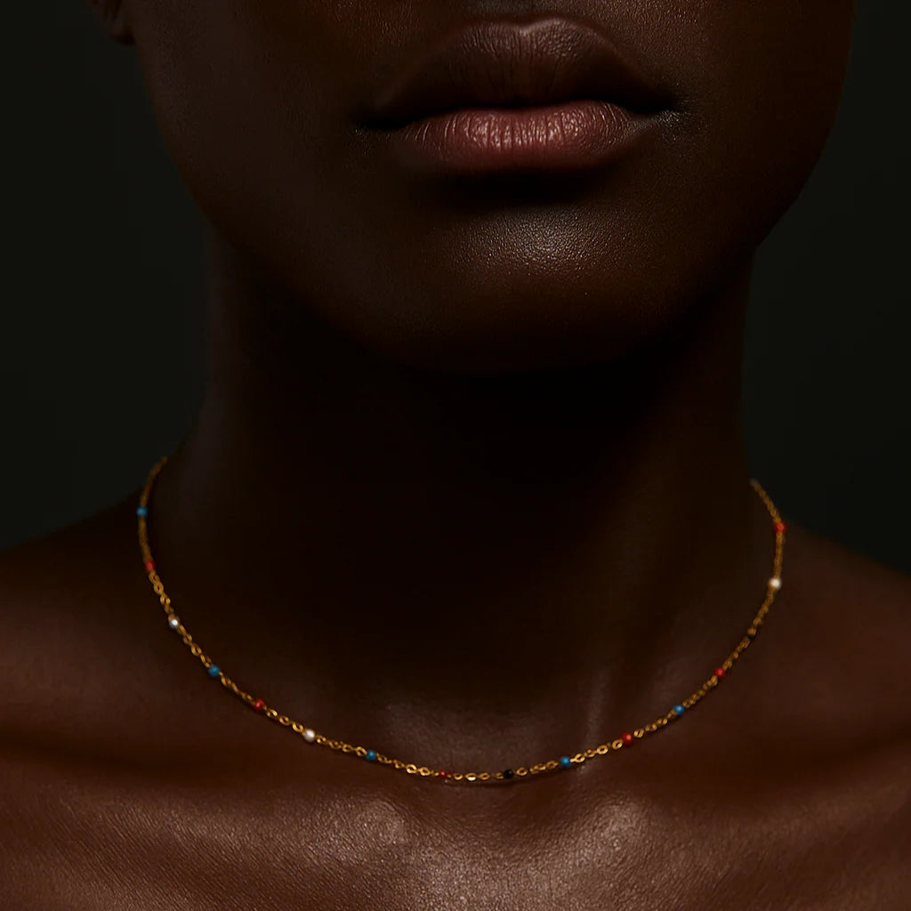 Gwen Colorful Dainty Enamel Beaded Necklace