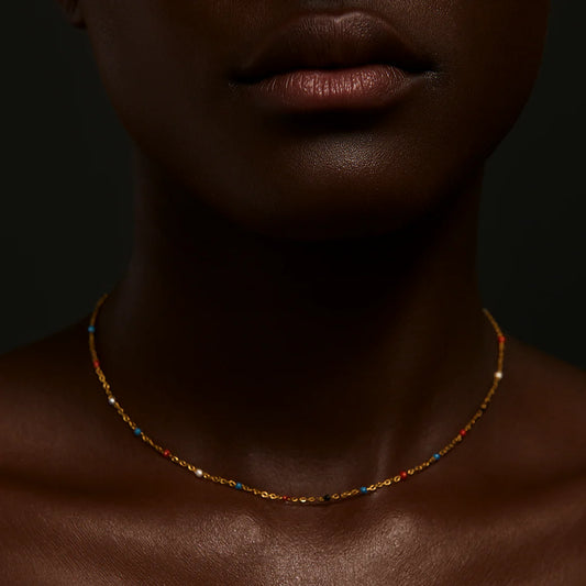 Gwen Colorful Dainty Enamel Beaded Necklace
