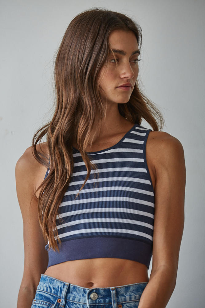 Celine Striped Crop Tank