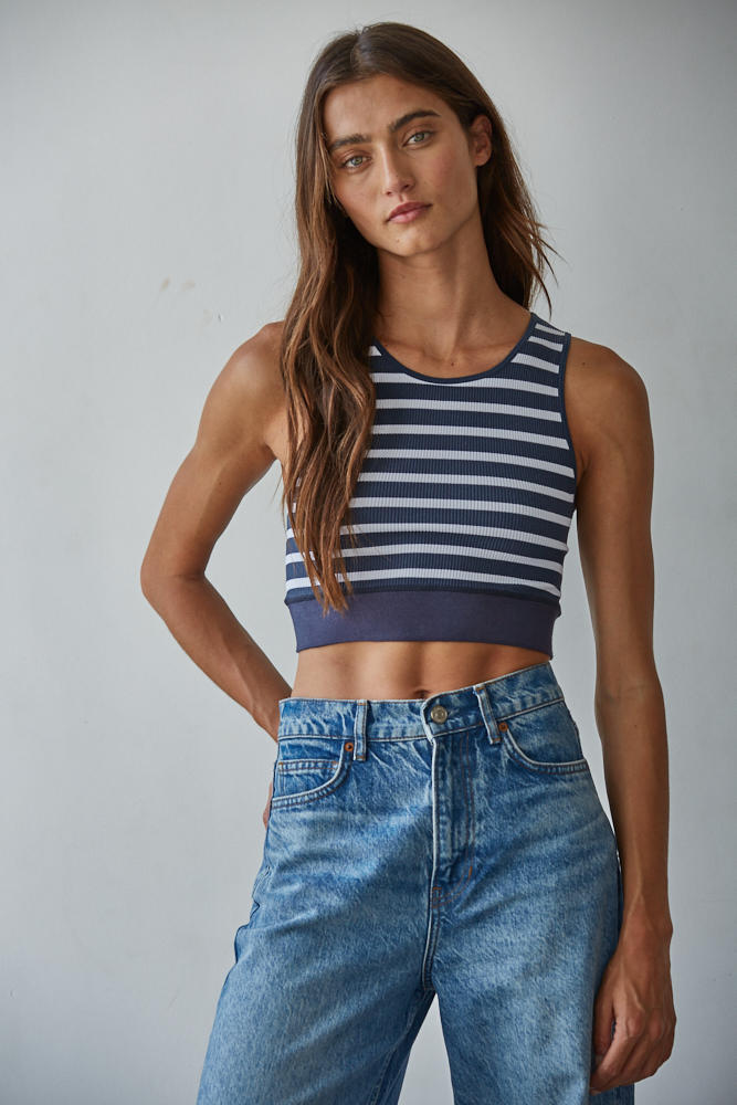 Celine Striped Crop Tank