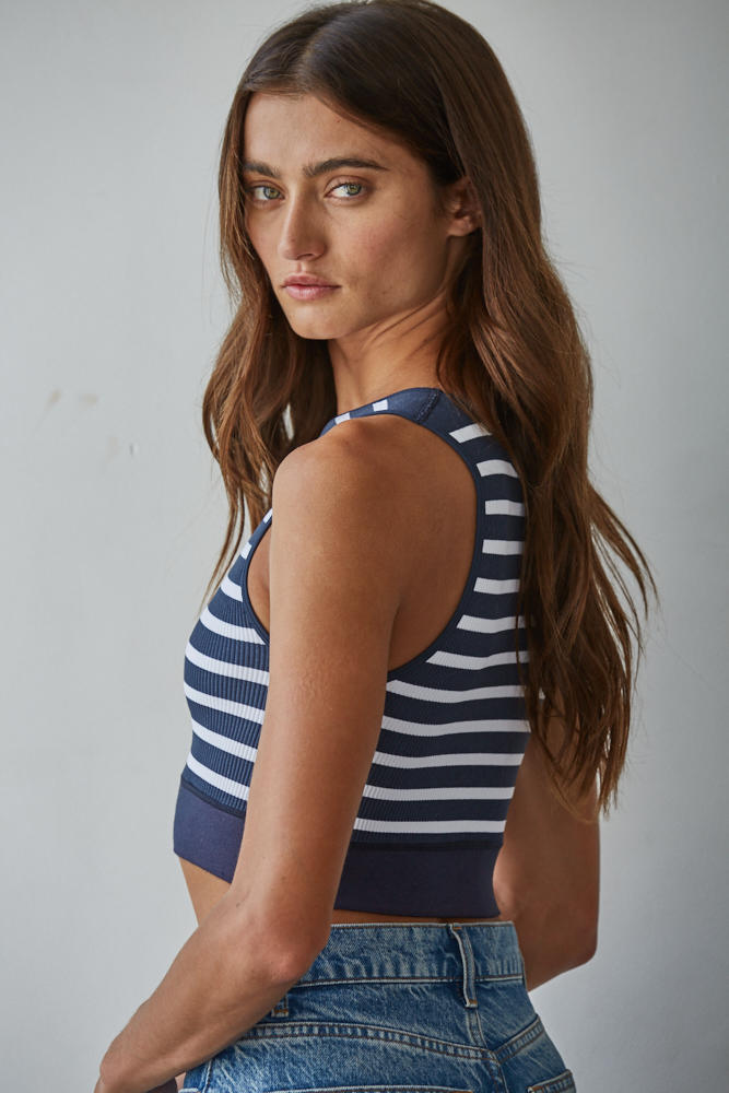 Celine Striped Crop Tank